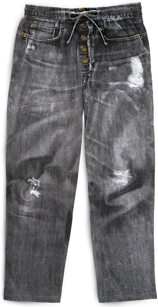 mens denim look lounge pants