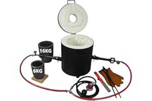 LSMIITTH 16KG Propane Melting Furnace Kits with Double Forge Burners, 16KG&6KG Crucibles, and Other Smelting Casting Tools, Home Foundry Furnace Kiln for Melting Metal Gold, Silver, Copper
