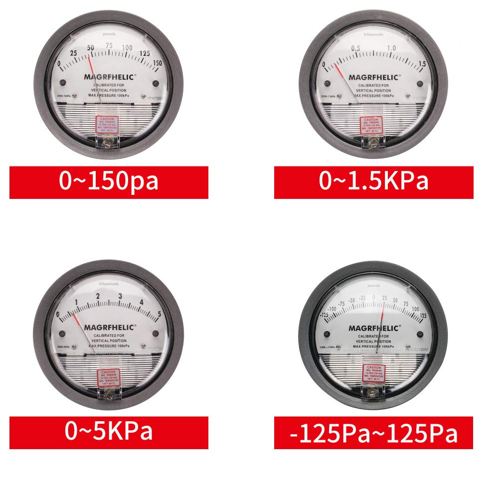 Negative Pressure Gauge Dwyer Magnehelic 2000 Air Pressure Gauge for