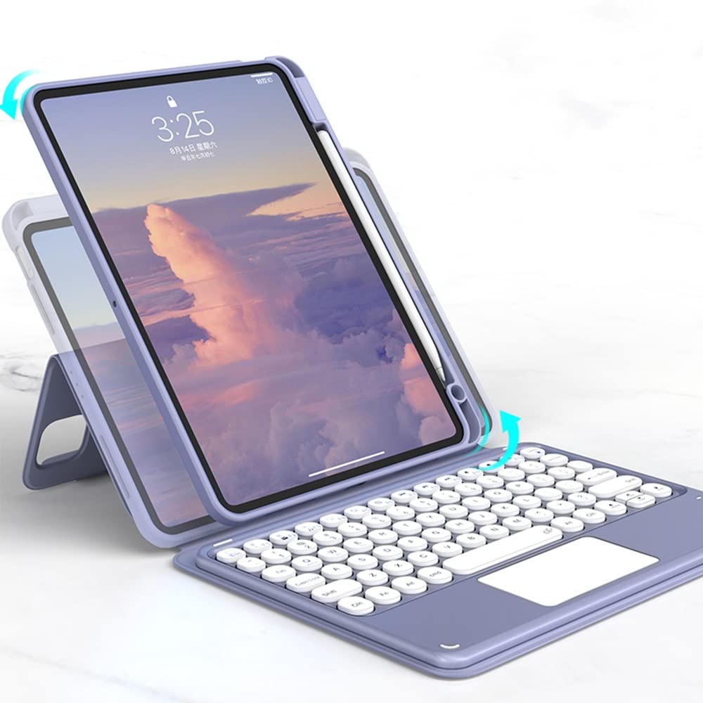 HENGHUI Magnetic Keyboard Case for iPad Air 11 inch (M4,M3,M2)/ Air 5th/4th Generation 10.9"/iPad Pro 11 4th/3rd/2nd Gen Cute Touchpad Color Keyboard Clear Case Portrait Mode (MintGreen)