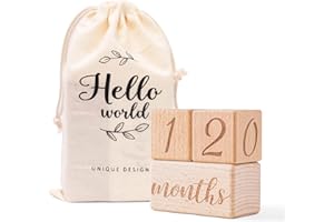 Milestone Blocks Set of 3 Baby Age Blocks for Monthly Milestone Wooden Photo Props Set Perfect for Baby Shower and Keepsake (