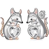 Cute Animal Earrings for Women 925 Sterling Silver Bearded Dragon/Duck/Opossum/Puffin Cute Animal Jewelry Gifts for Women