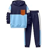 kadoubiyoo Boys Clothes Long Sleeve Color-blocked Hoodie Top and Pants 2PCS Winter Sweatsuits Fall Boys Outfits 2-8 Years