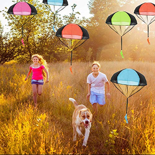 Fashionclubs Parachute Toys 6pcs Tangle Free Throwing Parachute Figures Skydive Parachutes Man Hand Throw Soldier Toss It Up and Watching Landing Outdoor Flying Toys for Kids Gifts