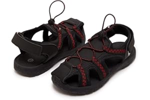 Skysole Boys Water Shoes, Rugged Closed Toe Back Strap Amphibian Sandals for Beach, Hiking & Outdoor Sports - Patterned/Solid