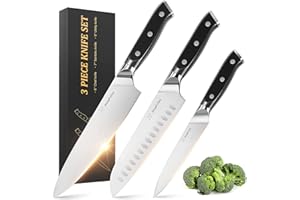Japanese Chefs Knife Set, 8" Chef Knife & 7" Santoku Knife & 5" Utility Knife,High Carbon Stainless Steel Sharp Paring Kitche