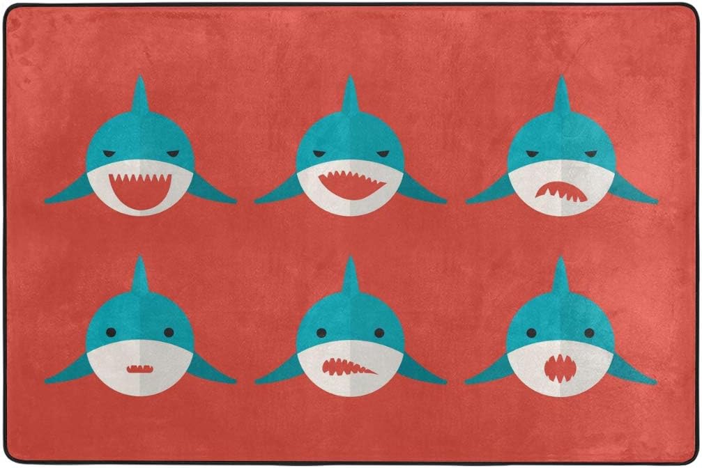 FAJRO Great White Shark mud Shoe Scraper Area Rug Entry Way Doormat Multipattern Floor Mats Home Dec Anti-Slip Indoor/Outdoor