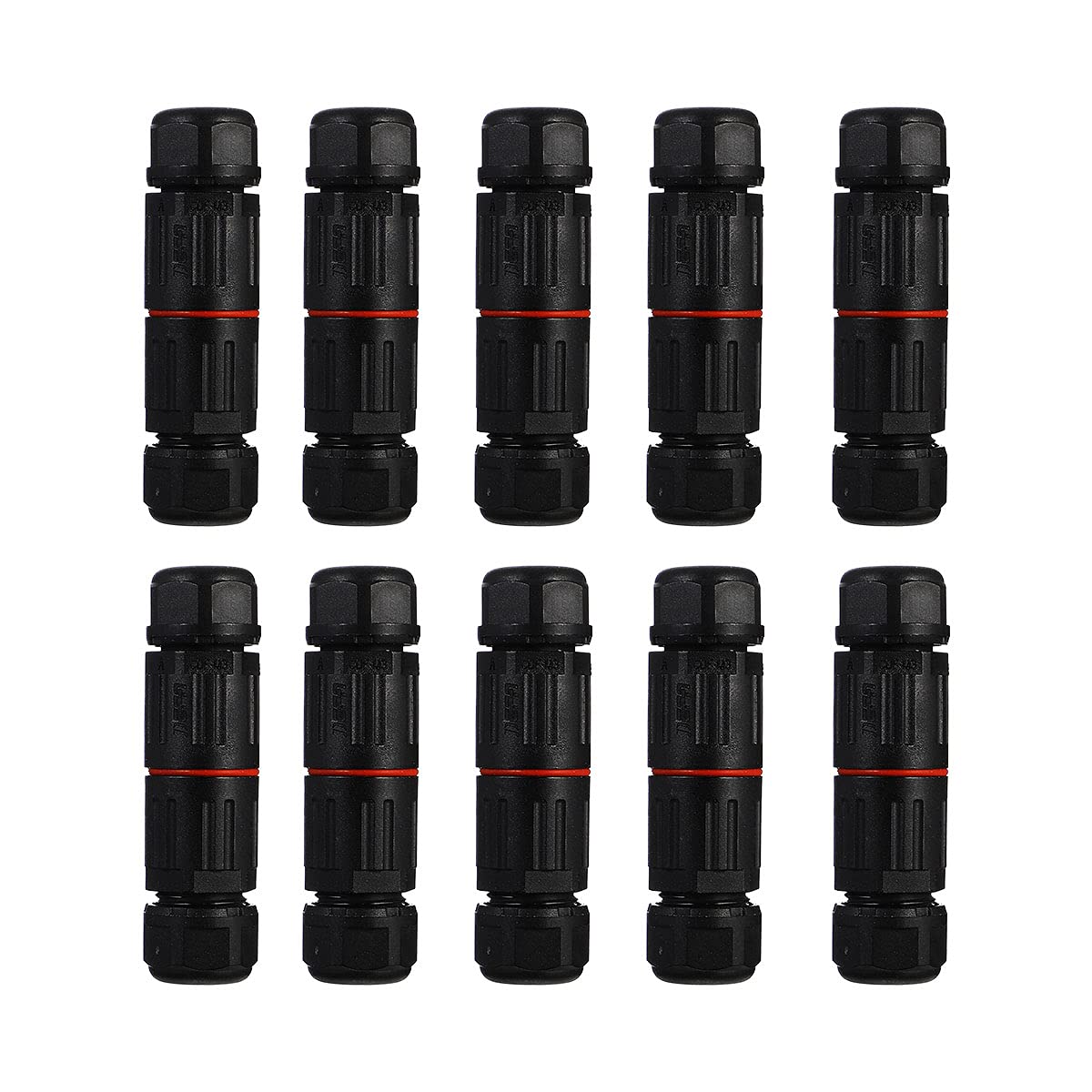 VILLCASE 10Pcs Waterproof Electrical Junction Box,Electrical External Sleeve Coupler Screw- Mini Electrical Connector Three-core Straight-Through Connector for Outdoor Lamps
