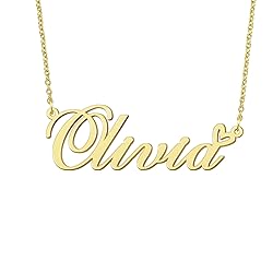 BYBWBL Olivia Name Pendant Necklace 18k Gold Plated