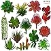 Fake Plants Artificial Succulent Decoration – Faux Unpotted plantas artificiales decorativas, string of pearls cactus, decorative desk plant, shelf decor, small decorations for living room (set of 16)