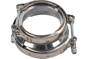 FGJQEFG T304 Stainless Steel 3.0" ID to 4.0" ID Exhaust V-Band w/Clamps 3.0 Adapter Flange Reducer