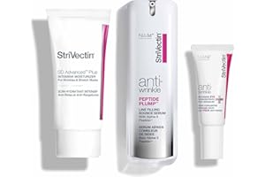 StriVectin Anti Wrinkle Trio Kit for Face and Eyes, 3 piece kit with SD Plus Moisturizer, Peptide Plump Line Face Serum, and Intensive Eye Concentrate Wrinkle Cream