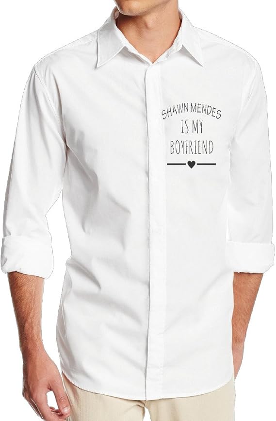 Amazon カミシ Kamici 男 大人 長袖ワイシャツ 今季最新 音楽少年 ショーンメンデス イラスト トップス 通勤 おしゃれ White Medium シャツ 通販