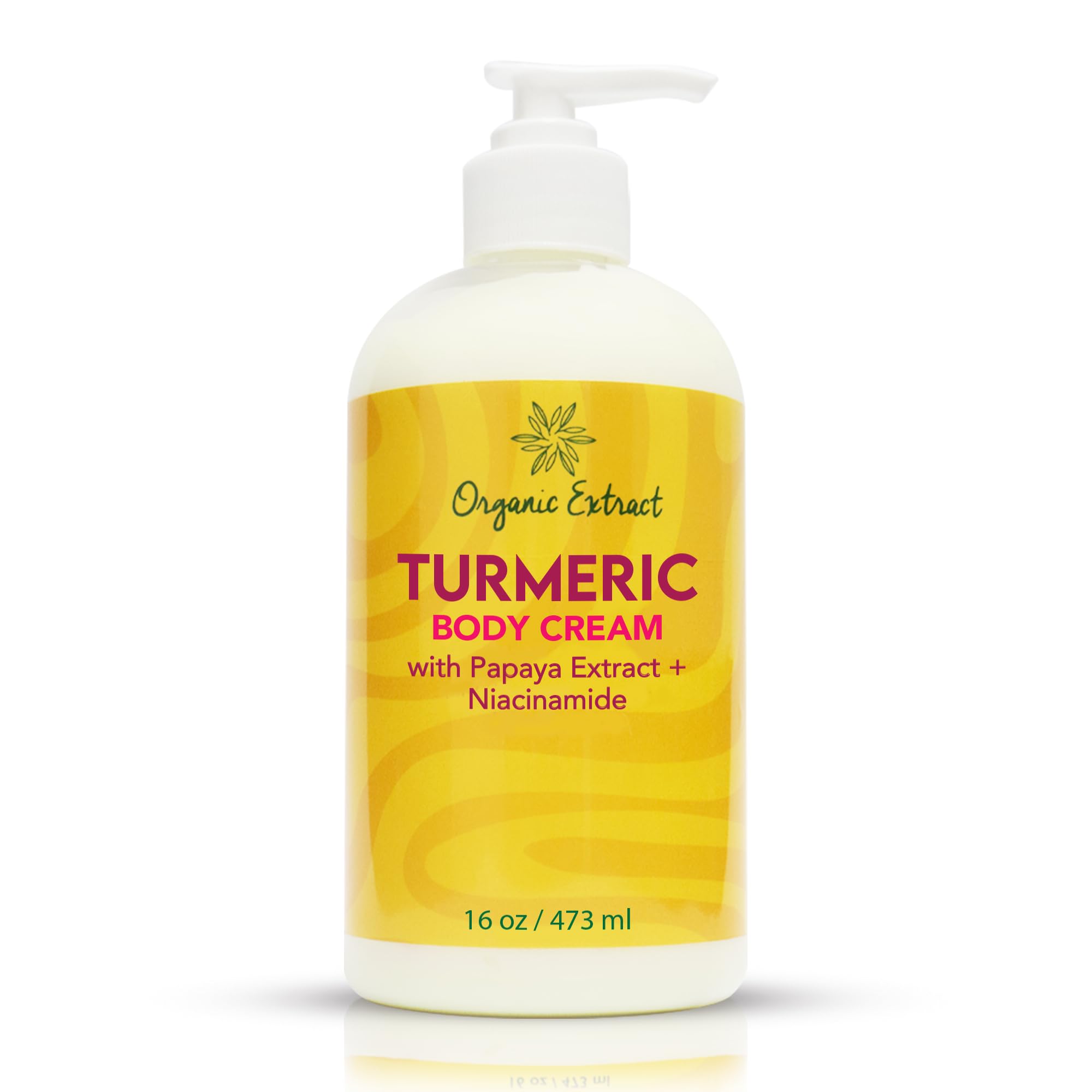 ORGANIC EXTRACT Turmeric Body Lotion - 16 fl oz / 473 ml - Deep Moisturizing, Hydrating Body Moisturizer Cream - Helps Relieve Dry Skin with Long-Lasting Moisture - With Turmeric, Papaya Extract