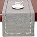 Grelucgo Handmade Hemstitch Gray Dining Table Runner Or Dresser Scarf, Rectangular 14 by 48 Inch