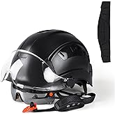KARXICIY Hard Hat with Visor Safety Helmet with Chin Strap and 2 Sweatbands Adjustable Construction Helmet with 6-Point Suspension Build-in Vented Hard Hat for Men Women