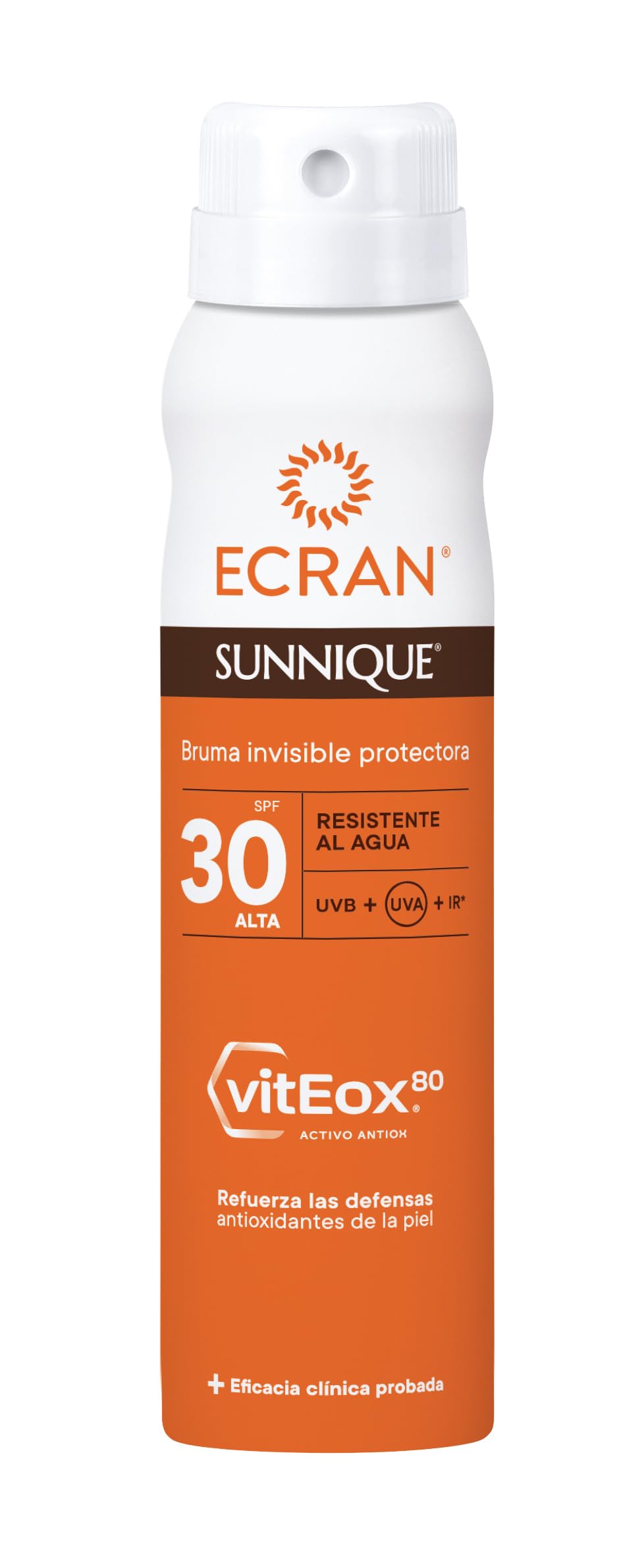 Ecran Sunnique Sun Protection Mist SPF 30, UVB + UVA and IR-A Protection, Strengthens Defenses, Protects Skin, Hydration 24 Hours, Formula with VitEox 80, for the Whole Family - 75 ml