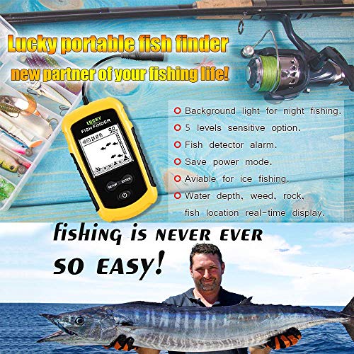 LUCKY Wired Fish Finder Sonar Sensor Transducer Water Depth Finder