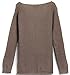 Merryfun Women's Hollow Knit V-Neck Blouse Pullover Loose Tops Sweater XL Khaki
