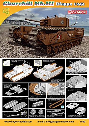Dragon Models Churchill Mk.III, Dieppe 1942 Model Kit (1/72 Scale)