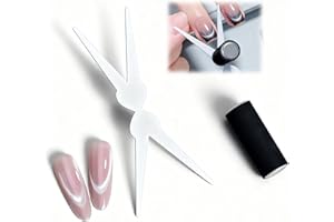 WUSAIRX Cat Eye Nail Magnet Tool 2PCS Set, Scissor & French Tip Design for Cat Eye Gel Polish, Nail Art DIY Home Salon Kit