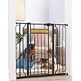 Regalo Home Accents Extra Tall & Wide Baby Gate, Bonus Kit, Includes Décor Steel With Hardwood, 4" Extension Kit, 4 Pack Pres