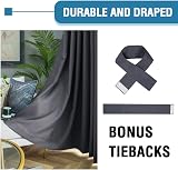 BellaHills 100% Blackout Curtains 2 Panels 90x90 Charcoal Grey Thermal view 6