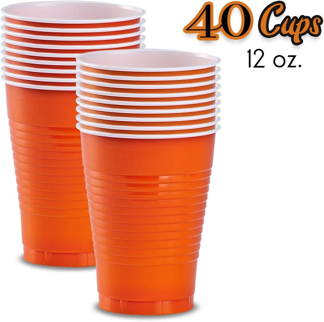 Halloween Party Supplies for 40 - Pumpkin Shaped Plates, Ghost Shaped Napkins, Orange Plastic Cups 12oz - Disposable Halloween Decorations and Tableware for Parties: Health & Personal Care