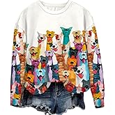 AIMITAG Fall Wildflower Sweatshirt Women Casual Long Sleeve Printed Flowers Shirts Boho Cottagecore Floral Autumn Pullover