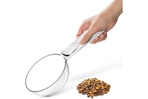 LivLab Mker Pet Food Scoop,200ml Cat Food Scoop with Measuring Cup and Handle, Sealing Clip for Dog Food，1 Cup Capacity，Bird Small Animals (PET)