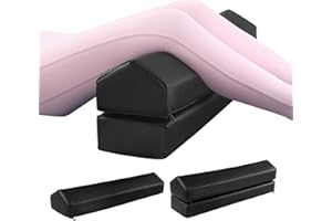 MABOZOO 2-in-1 Adjustable Height Triangle Massage Bolster, 7.5'' Height Leg Knee Pillow for Side Sleepers & Aligns Spine, PU Leather Massage Table Bolster Pillow Pad for Massage and Yoga, Black