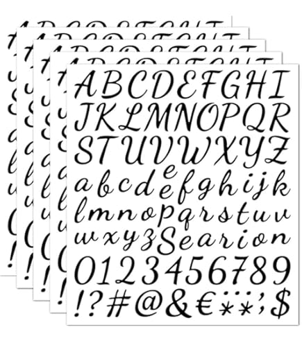 Lot De 10 Feuilles D'autocollants En Vinyle Avec Lettres De L