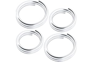 HINZIC 4pcs 925 Sterling Silver Split Jump Ring, 5mm/6mm Small Necklace Jewelry Clasp, Open Connector Closures for Key Rings Bracelet Earring Charm- Silver