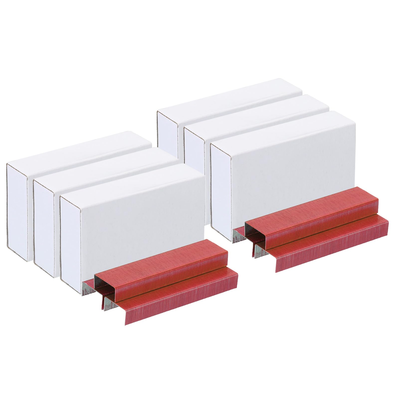 PATIKIL Staples, 6 Pack(1000Pcs Each) 26/6 Standard 1/4 Inch Length, Red, Jam Free for Home Office Supplies