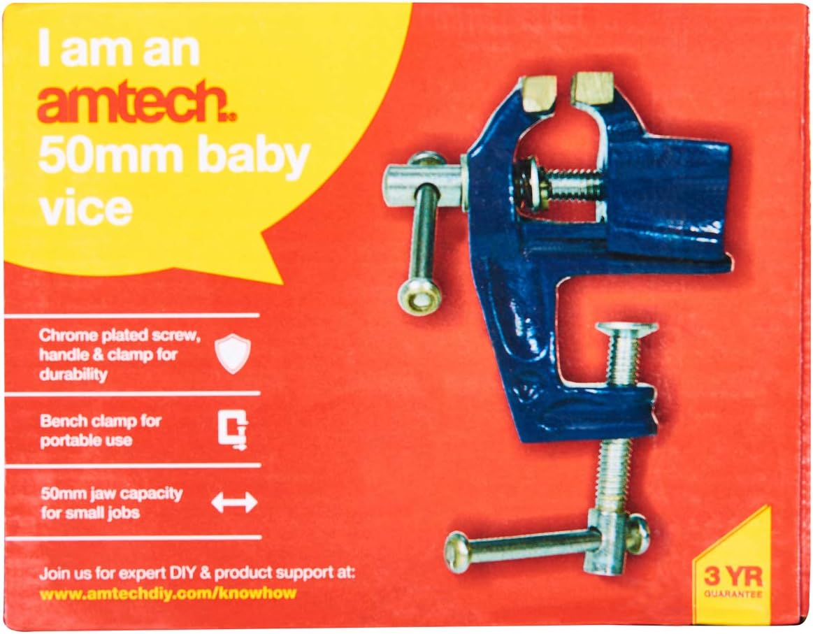 Amtech D3100 50mm (2") Baby vice, Blue - Image 4