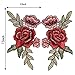 OPount 2 Pieces 7.5 x 4.1 Inch Embroidery Rose Flower Sew On Patch Badge Embroidered Floral Collar Bust Dress Bag Applique