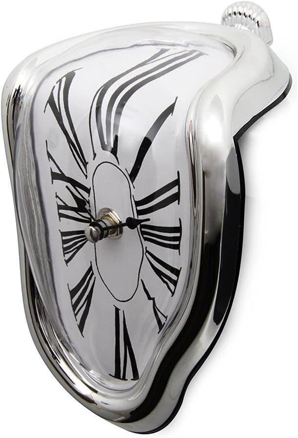 DHXY Creative Melt Wall Clock European Style Retro Twisted Right Angle Silent Clock Personalized Bookcase Clock