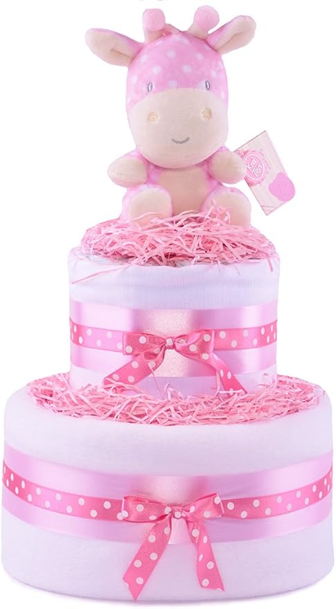 pink nappy cake