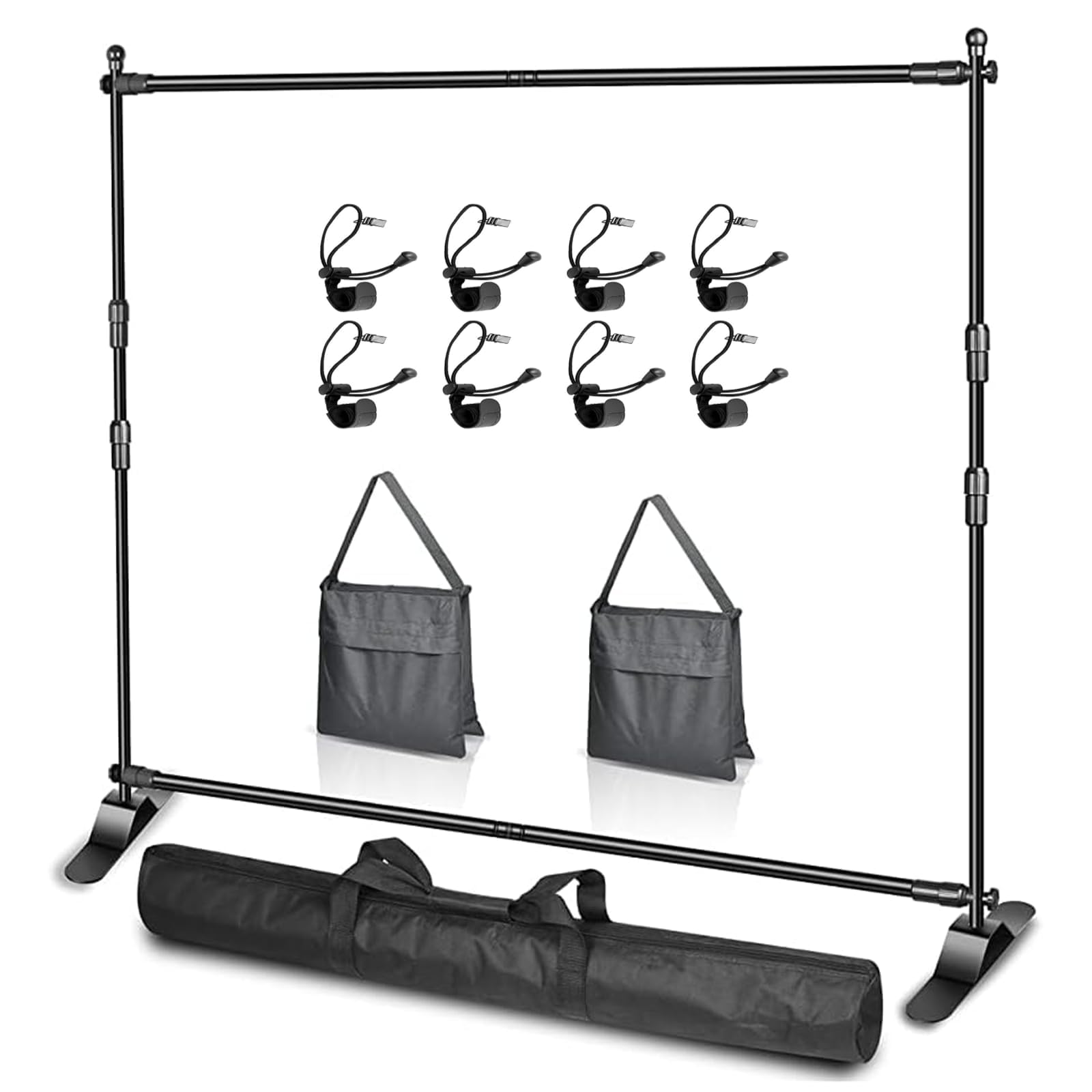 EMART 10 x 8ft/3x2.4m (W X H) Photo Backdrop Banner Stand Heavy Duty - Adjustable Telescopic Tube Trade Show Display Frame for Professional Photography Booth Background Support Kit