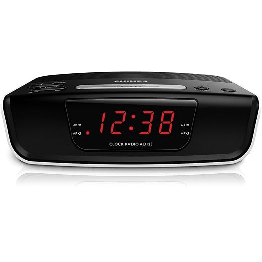 title=Philips AJ 3123 Radiosveglia, Ampio Display, Sleep Timer, Nero