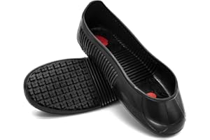 LIONGRIP LG01 Crews Crew Guard Fuel oil Resistant (FO) Shoe Covers- CE/ASTM Anti-slip & Waterproof Rubber Overshoes for Work, Non-Slip Safety Protectors for Kitchen/Medical/Industry (Black, L（US7.5-10）)