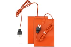 2 PCS 6×8in Silicone Engine Heater Pad, 120V Self-Adhesive Metal Surface Engine Preheating Pad with 68in Power Cord, Built-in