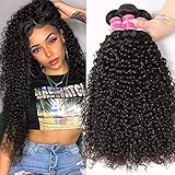Jolia Hair 6a Grade 10-26inch Virgin Curly Brazilian Hair Weaves Natural Black Color Unprocessed Human Hair Weft Extensions Can Be Dyed No Shedding Tangle Free