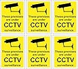 6 x CCTV Signs Self Adhesive 100mm x 75mm In Or Outdoor..
