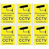 6 x CCTV Signs Self Adhesive 100mm x 75mm In Or Outdoor..