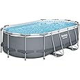 Bestway Power Steel 14' x 8'2" x 39.5" Oval Above Ground Pool Set | Includes 530gal Filter Pump, Ladder, ChemConnect Dispener