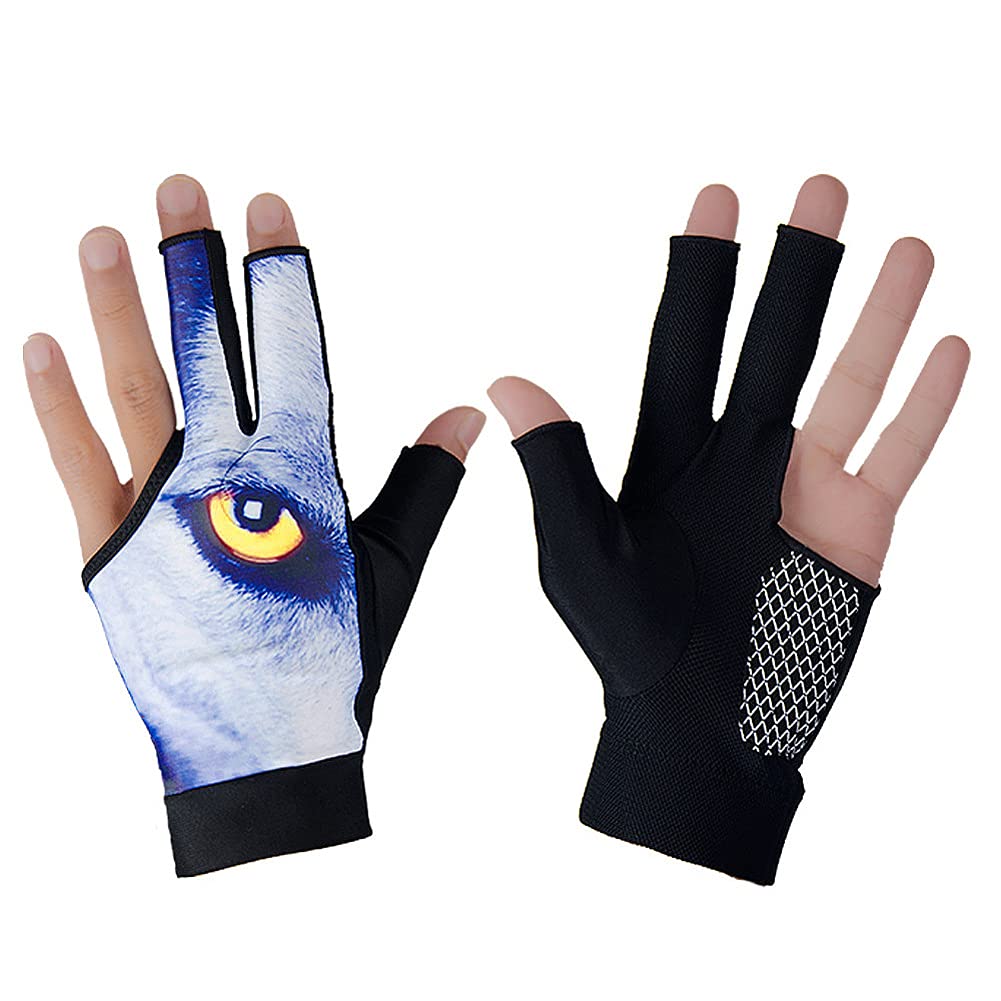 XINCHIA Snooker Gloves Left Hand Billiard Gloves 3 Fingers Billiard Pool Gloves Left Hand Professional Stretchable Pool Glove Left Hand Show Gloves Open Pool Gloves Show Snooker Gloves for Mens Women
