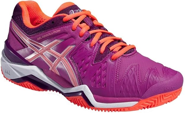 ASICS Damen Tennisschuhe Outdoor Gel Resolution 6 Clay Pink