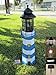 Garden Sunlight C5116W1 Solar Lighthouse Garden Decor, Blue/White, White LEDs, (35-Inch)