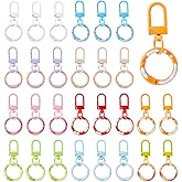 SUPERFINDINGS 30Pcs 10 Colors Alloy Swivel Snap Hooks Trigger Clips Hooks Trigger Spring with Swivel Clasps Round Carabiner Clip Snap Colorful Metal Keychain Clasp for DIY Bag Decor Key Chains Craft